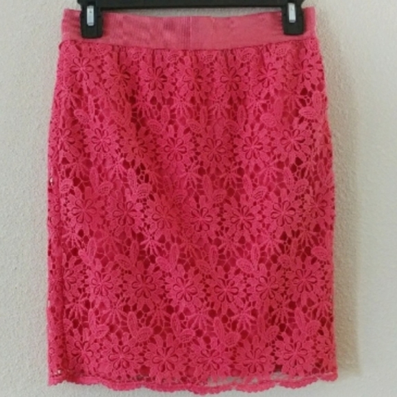 Ann Taylor Dresses & Skirts - Ann Taylor Floral Crochet Lace Petite Skirt Sz 2P